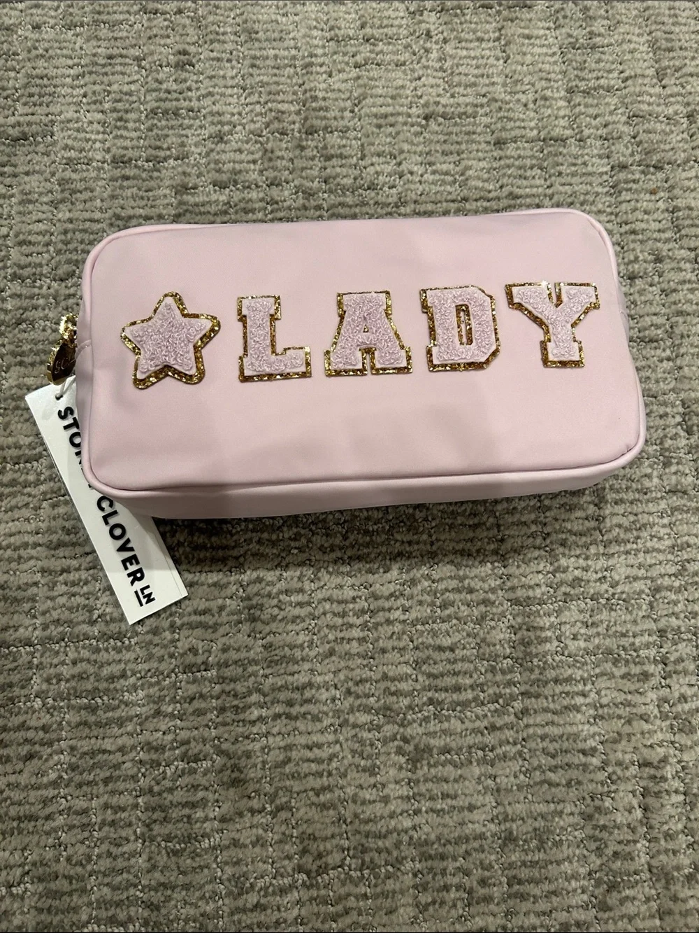 Stoney Clover Lane Pink Star Appliqué Cosmetic Pouch